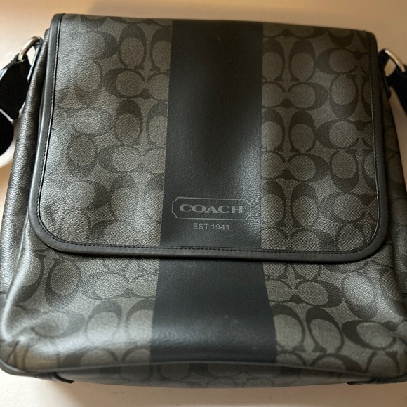 Coach Heritage Striped Map Bag F70757